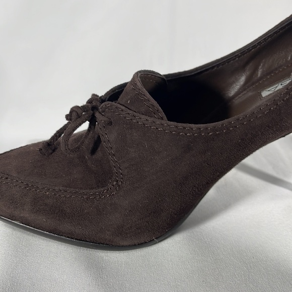 MIA SPIGA Chocolate Brown Suede Lace-up Heel - Picture 7 of 13